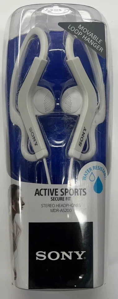 Sony MDRAS200 Active Sports Headphones White (MDR-AS200/WQ(U)) NEW SEALED!