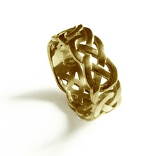 8mm 9ct Yellow Gold Celtic Weave Wedding Rings Heavy 5.4-6.0g UK HM 375 Bands