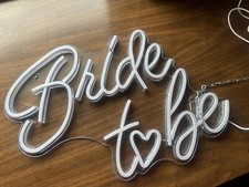 Bride to be Neon Sign White LED Neon Lights for Wall Decor USB Connector