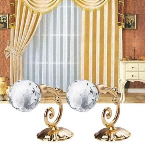 2pcs Alloy Curtain Cage Wall Tie Metal Crystal Curtain Hanging Hook  Home Decor - Foto 1 di 16