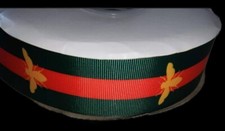 Designer inspired Green  Red Grosgrain Ribbon 1.5 Inch Wide 2 Yards