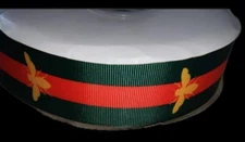 Designer inspired Green & Red  Grosgrain Ribbon 1.5 Inch Wide 2 Yards