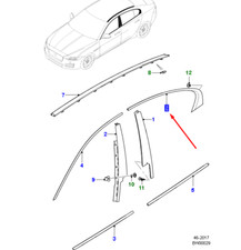Jaguar XE X760 Tür hinten rechts oben Abschlussleiste T4N34751 NEU ORIGINAL