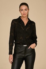 Stelle Lace Blouse/Button Up Black  THE NOLI SHOP