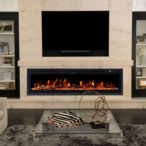 INMOZATA Electric Fire Wall Mounted/Recessed/Freestanding 127cm Electric - Imagen 2 de 8
