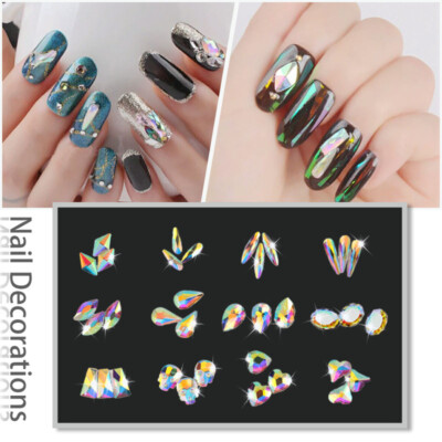 1440 Pieces Nail Art Rhinestones - Glitter Diamond Gems, Flatback, No Hole, For DIY Nail Decoration