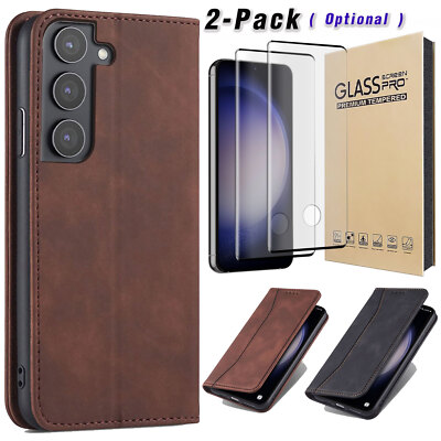 For Samsung Galaxy S23/+/FE 5G Case Flip Leather Wallet Cover / Screen Protector