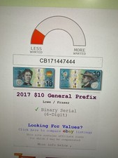 2017 x $10 Australian Dollar note,Circulated,CB171447444, Lowe & Fraser.