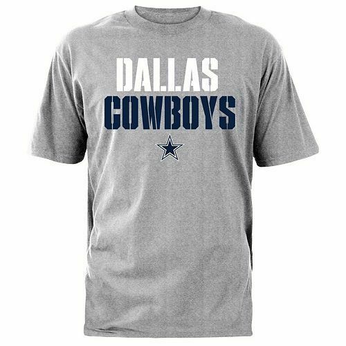 Nfl Dallas Cowboys T Shirt Heather Grey Stencil Stack Design Size Xl For Sale Online Ebay