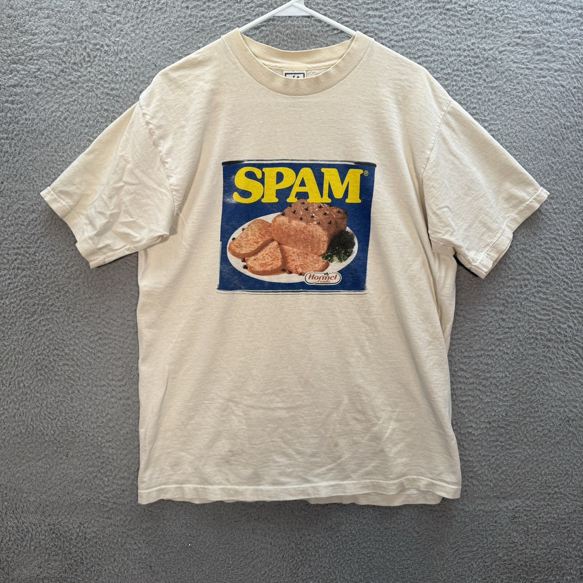 Vintage Spam Shirt Adult Large White Single Stitch Grunge Skater 