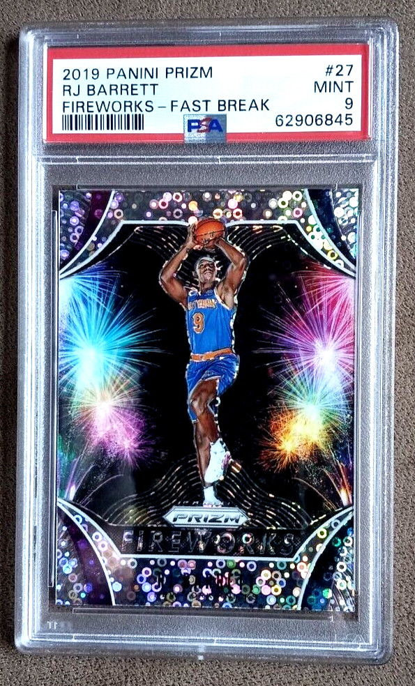 2019-20 Panini Prizm RJ Barrett Fast Break Fireworks Rookie #27 ~ PSA 9 Mint