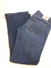 True Religion Womens Bobby Blue Medium Wash Straight Leg Jeans 29 x 29 USA Made