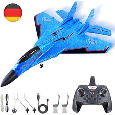 RC Flugzeuge Ferngesteuertes RTF Flugzeug mit LED Nachtlicht 2,4 GHz mit 2 Akkus