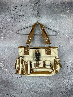 GGL GEORGE GINA LUCY MELTYOURMIND BEIGE MULTIPOCKET CARGO CROOSBODY HANDLE BAG