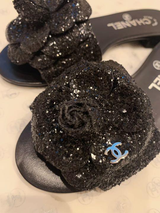 CHANEL フラワー装飾 ミュール 35 CHANEL フラワー装飾 ミュール 35