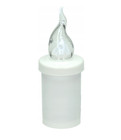 LUMINO LED BIANCO A BATTERIA X CIMITERO lume votivo luce candela cero lampadina 