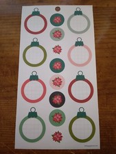 Happy Planner Christmas ornament color Boxes 8 poinsettia Stickers MAMBI 273893