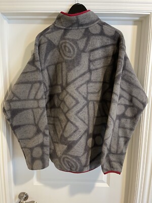 Mens Patagonia Synchilla Snap-T Size XL Aztec Gray Red Pullover