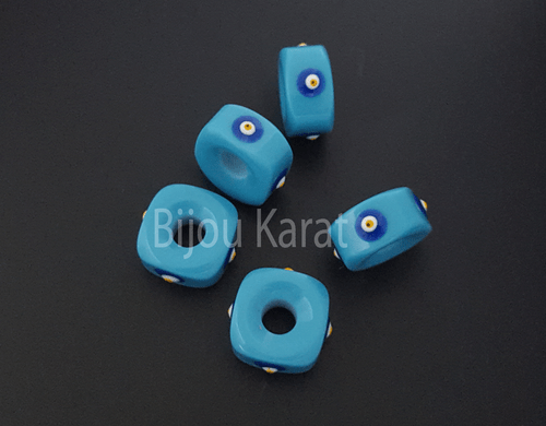 Mavi Tas Blaue Steine Stein Nazar Boncuk Perle Türkis Perlen Anhänger Kette 5mm - Bild 5 von 6