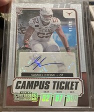 Samuel Cosmi - 2021 Contenders Draft Picks Campus Ticket Silver Auto RC 9/99
