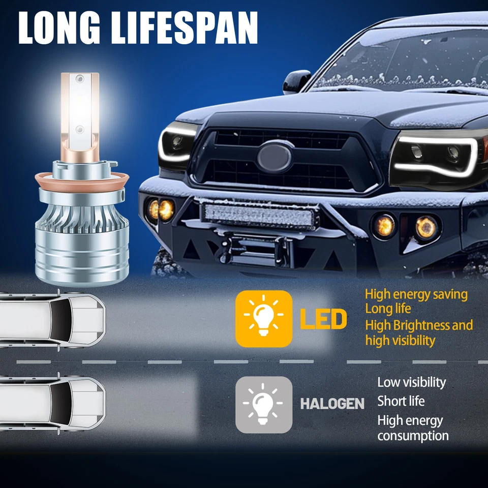 For Toyota Tacoma 2005 2006-2011 Left&Right LED Headlights Headlamp Assembly DOT - Image 4 of 4