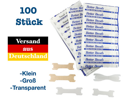 DE 100 x Nasenpflaster Besser Atmen Nasenstrips ''Better Breath''  Aktionspreis! 