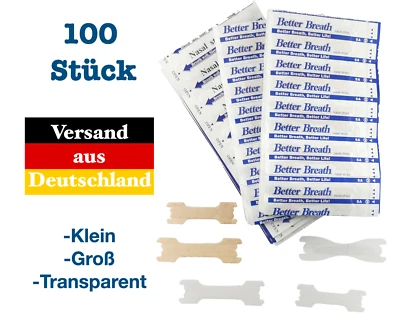 DE 100 x Nasenpflaster Besser Atmen Nasenstrips "Better Breath" Aktionspreis!