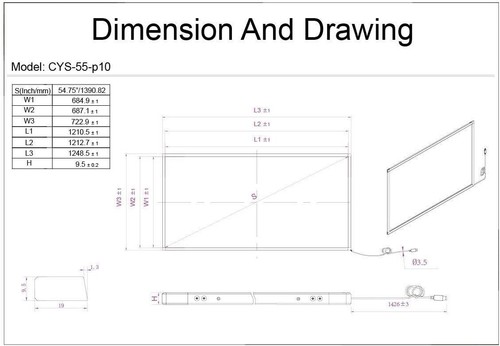 55 inch 10 Point Multi-Touch Infrared Touch Frame, IR Touch Panel, Infrared T... - Picture 6 of 6