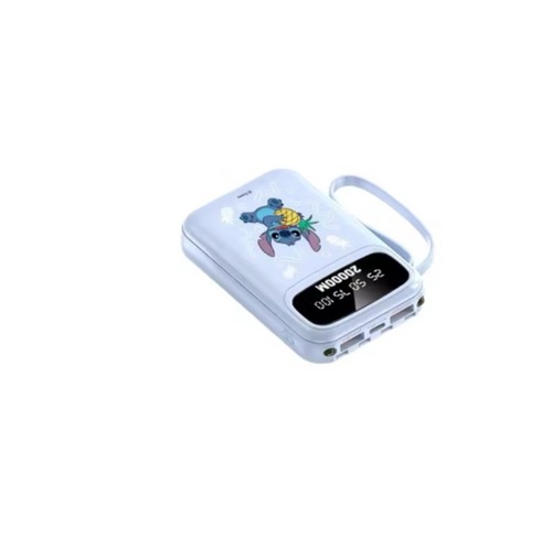 Disney Stitch Digital Display Portable 10000mah Power Bank With Built In Cables - 第 3/4 張圖片