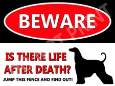 Beware of Afghan Hound Life After Death Dog Sign Decor Gifts Dog Pet Lovers
