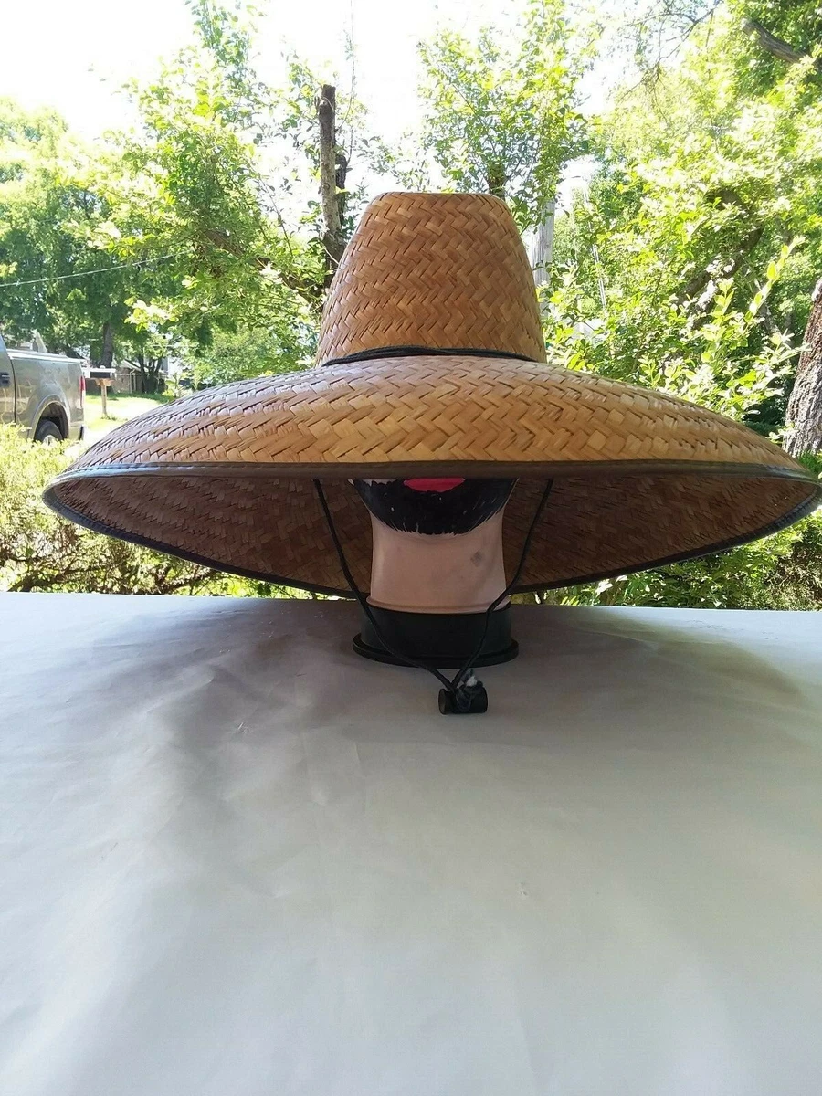 Gardening & Fishing Straw Hat, Brim Size 5.75 In. Inside Circumference  About 23 In. Overall Hat Size Total Sun Coverage 19.5 X 17.5 In. 