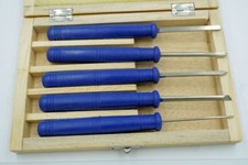 SOBA SET OF FIVE HSS MINIATURE WOOD WORKING CHISELS IN WOODEN BOX