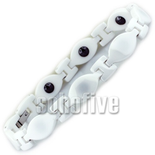 TCMB6522 Ceramic Magnetic Bracelet 8 Hematite Magnets L 7 1/2" x W 3/8" Sales! - Picture 1 of 1