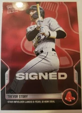 2022 Topps MLB Now ST-14 TREVOR STORY BOSTON RED SOX FREE AGENT SIGNING 