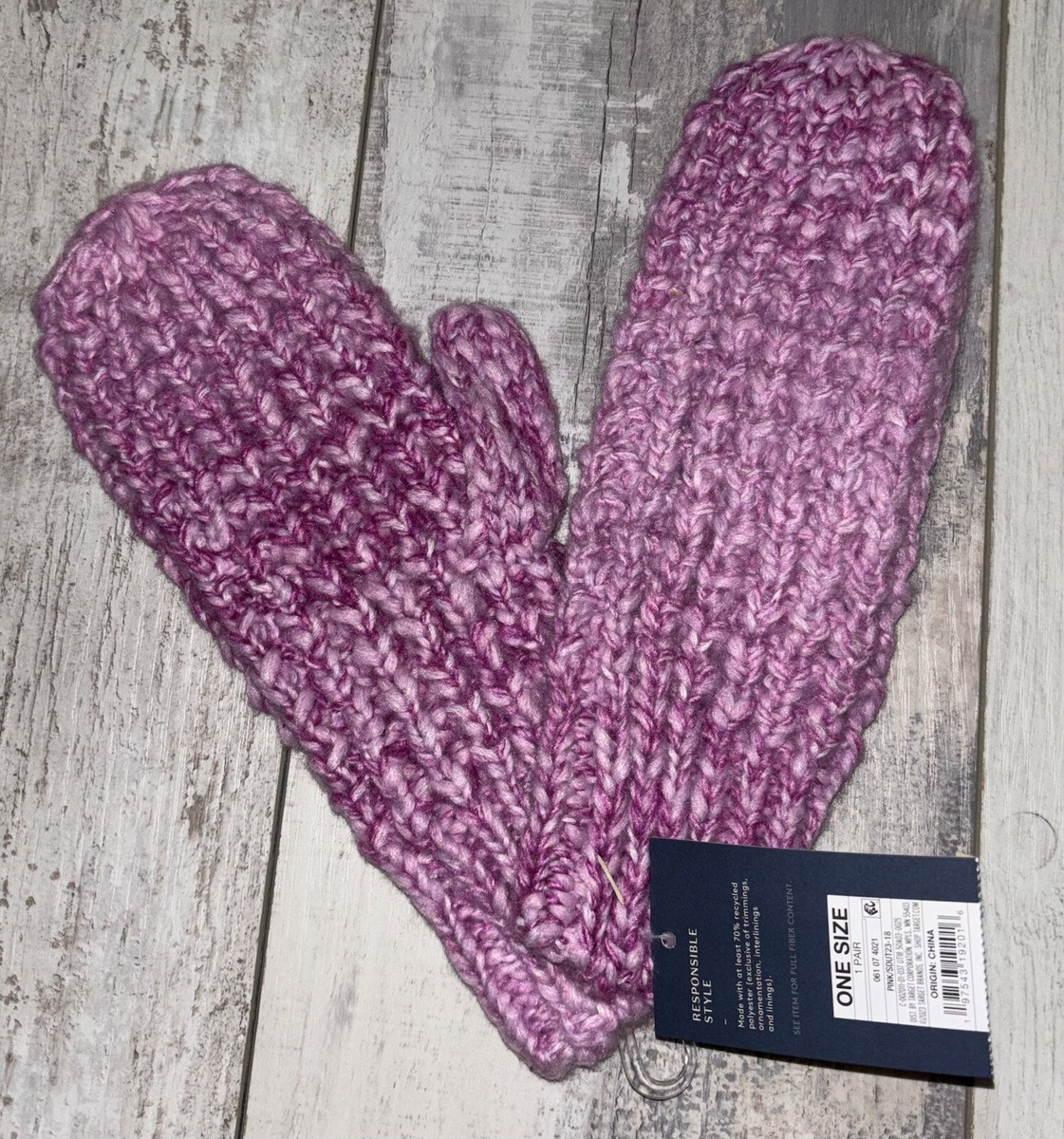 Universal Thread Knit Mittens - Pink - One Size - NEW | eBay