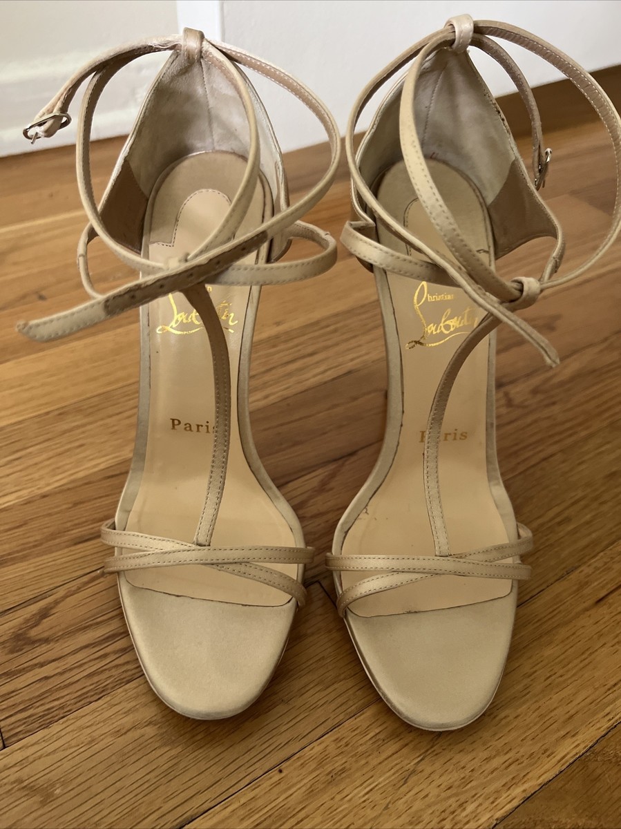 Benedetta 120 Crepe Satin Color Champagne Christian Louboutin | eBay