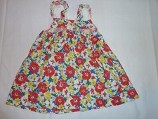 BABY GIRL SUMMER SPRING CLOTHES OUTFIT DRESS FLORAL CHAPS RUFFLE RED BLUE 6-9-12