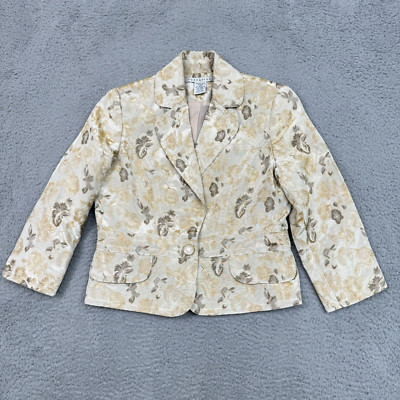 VintageVersailles Blazer Jacket Women 6 Tan Gold Fairycore Fairy Earthy Ethereal