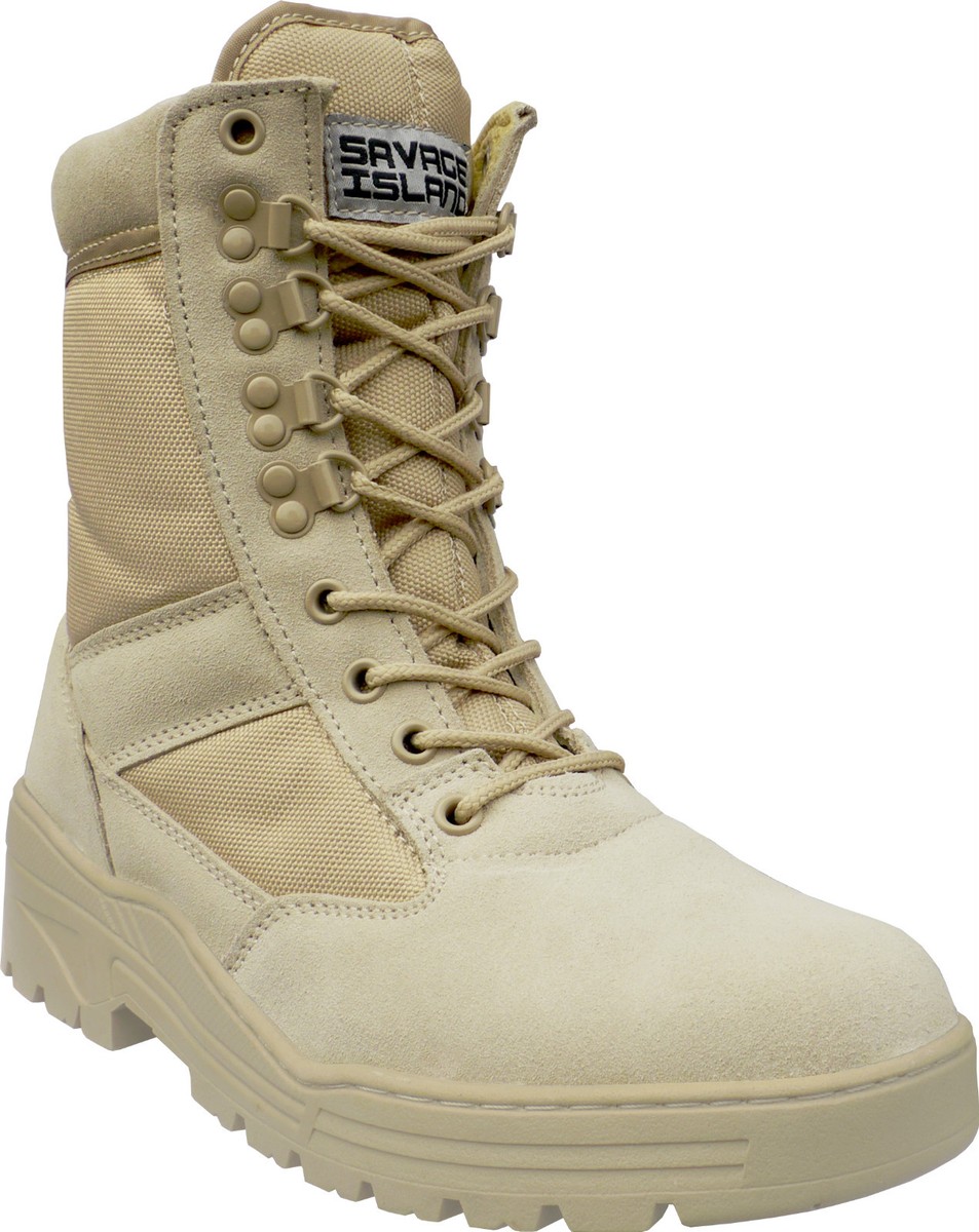 Desert Army Combat Patrol Boots Tactical Military Work Tan Jungle Suede 909