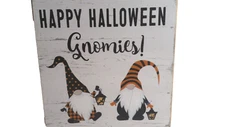 Quill to Paper By Sixtrees "Happy Halloween Gnomies"  Wooden Sign