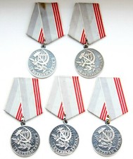 DEALERS LOT 5 x USSR Russian Soviet Medal "Veteran of Labour"