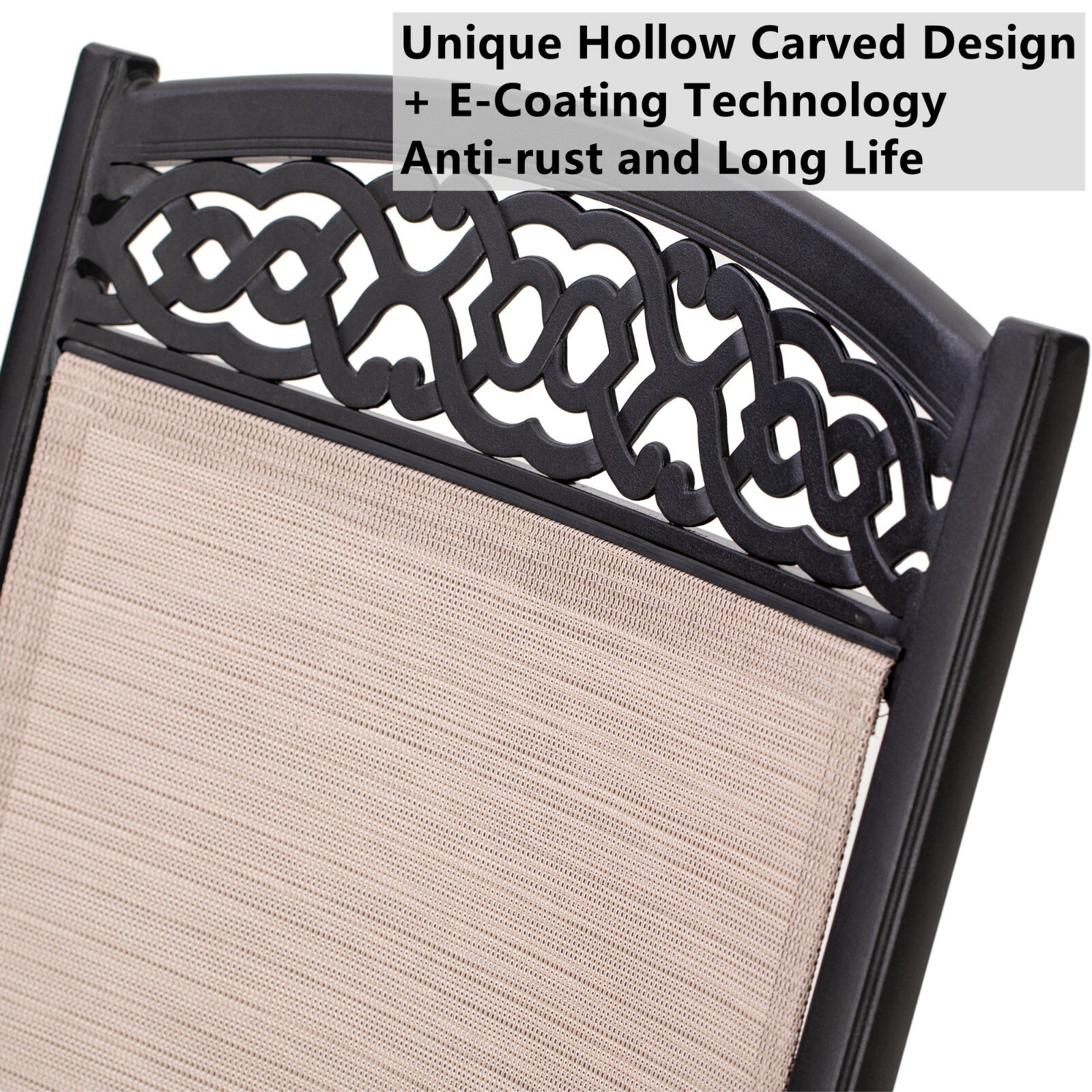 Outdoor Dining Chair Set of 4 Cast Aluminum Stackable Patio Chairs for