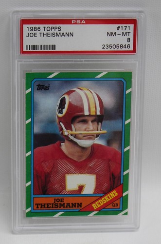 1986 Topps Washington Redskins Joe Theismann PSA Graded 8