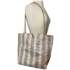 Y2K Bags by Pinky Ivory Gray Snake Leather Tote Purse Large Bag