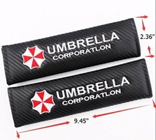 2X NEW Umbrella Corporation Carbon Fiber Seat Belt Cover Shoulder Pad Cushion