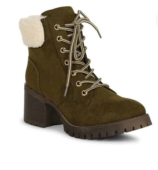 Bota de Senderismo Universal Thread Para Mujer Susan Sherpa Verde Oliva Oscuro Talla 8 Foto 4 de 4
