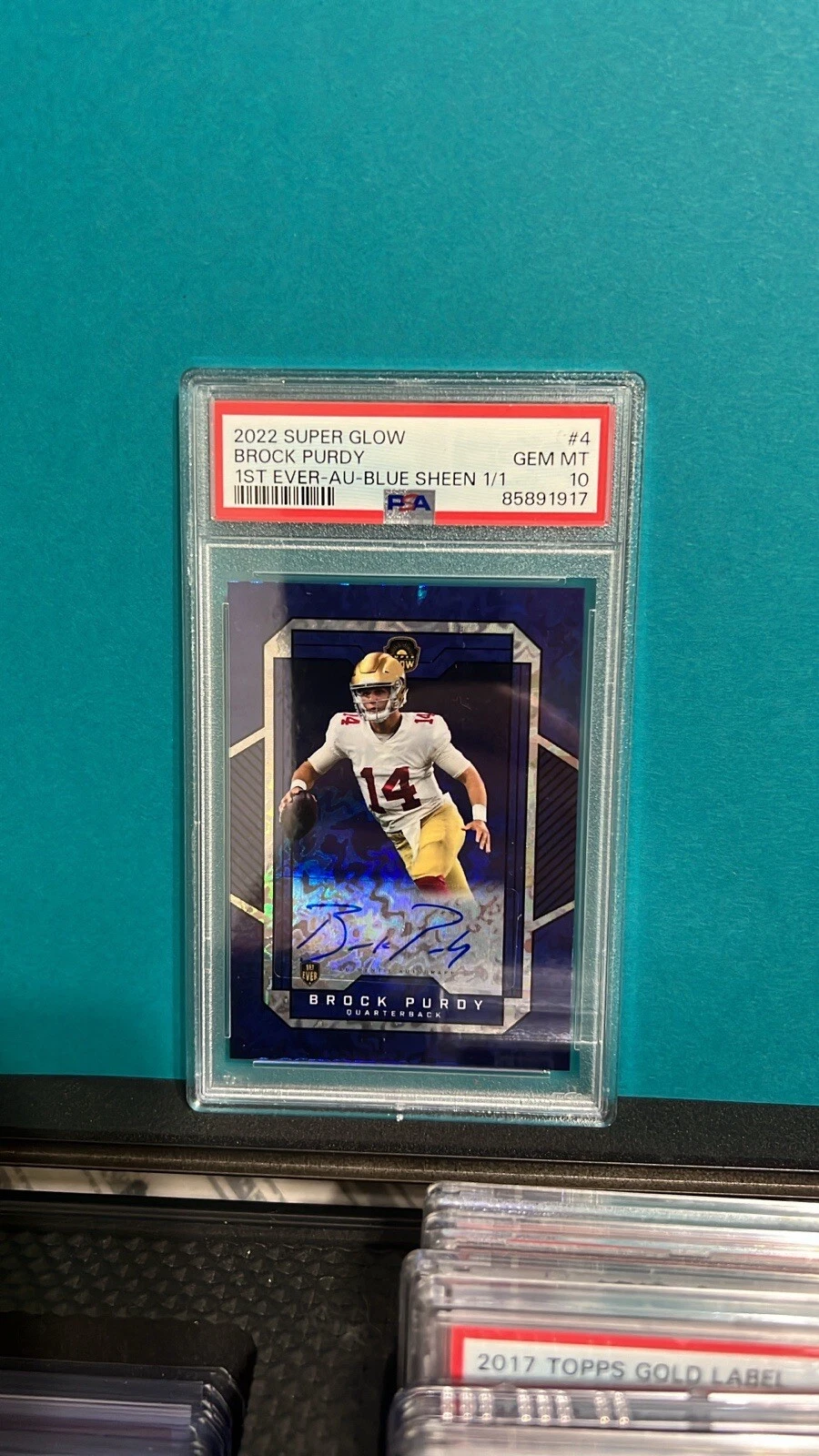 Brock Purdy Super Glow Purdy 1st Ever Power Collector #4 Autograph-Grey Sheen 1/1