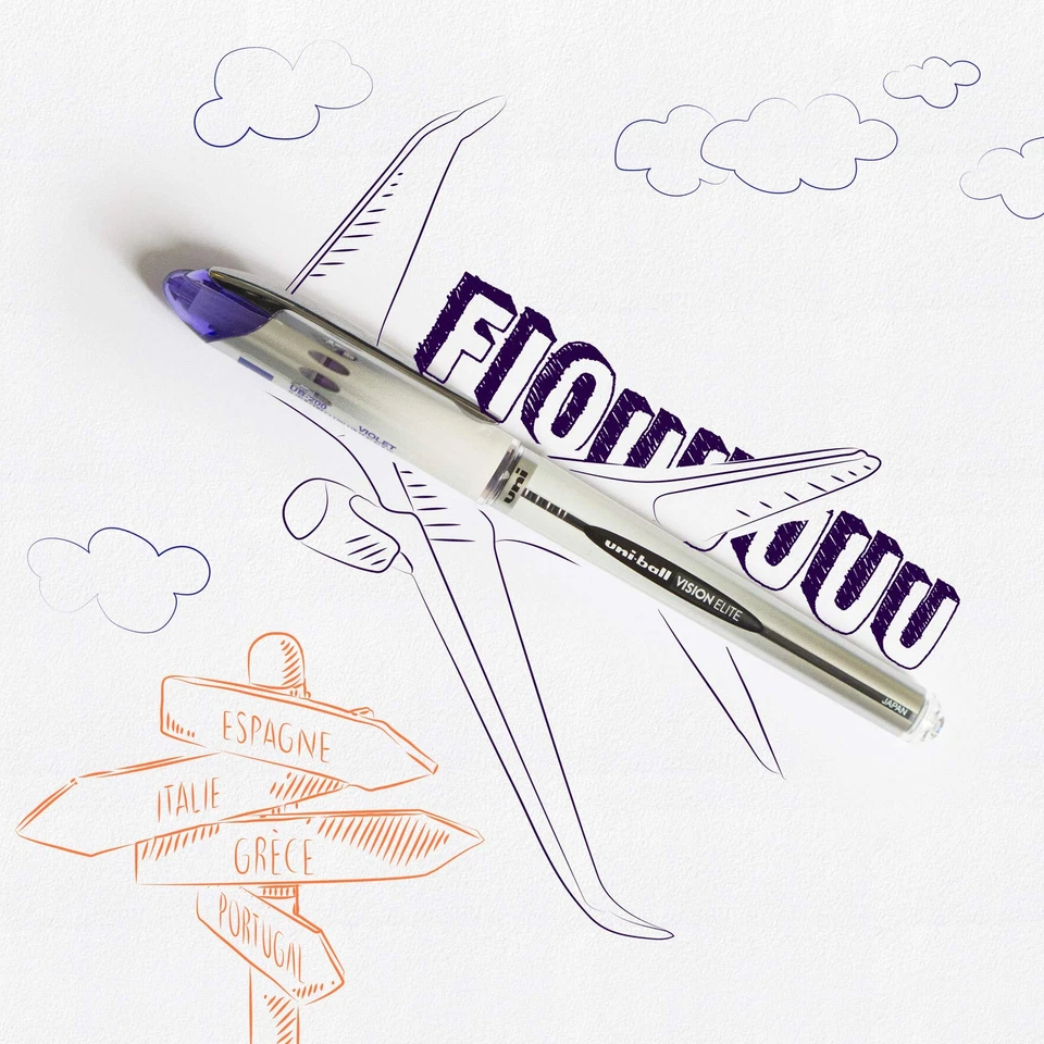 - Uni Mitsubishi Pencil – 10 Kugelschreiber Vision Elite UB200 – Airplane Saf... - Bild 4 von 4