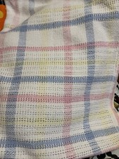Possible Beacon WPL 1675 Baby Pastel Plaid Stripe Knit Waffle Weave Blanket USA