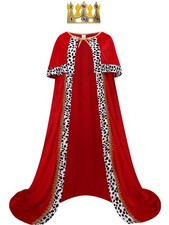 GRAJTCIN Mens King Costume Queen Robe King's Cape Adult Velvet 59 inches, Red